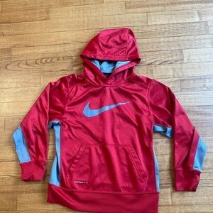 Nike Red and Gray Hoodie Therma-Fit Boy’s size Small with pockets